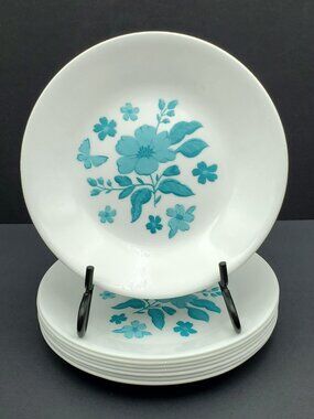 Corelle Pioneer Woman Evie Teal Appetizer Plates Aqua Floral Dessert Bread Plate